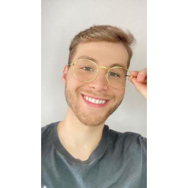 Imagem de Armação Óculos Grau Masculino Redonda Round Dourado - Palas Eyewear