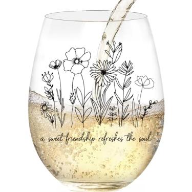 Imagem de Taça de vinho cristã divertida para mulheres – presentes religiosos, presentes de aniversário para amigas, irmãs, amigas – taças sem haste exclusivas, taças de vinho para mulheres (clássico, preto)