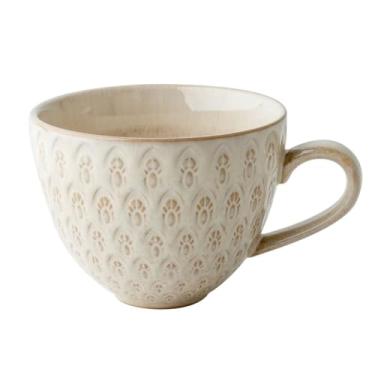 Imagem de URGDWEKJY Caneca de viagem em relevo copo de café da manhã grande capacidade 500 ml caneca de aveia copo retro doméstico copo de bebida escritório empresa xícara de chá reutilizável xícara de café