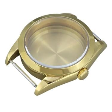 Imagem de FEIYASHI 36/39 mm 316L aço inoxidável ouro caixa de relógio mecânico vidro safira para NH35 34 36 38 movimento Miyota8215, Tampa inferior sólida 2, 36mm+NH35 34 36 38 Movement, Caixa de relógio de