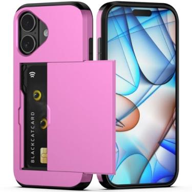 Imagem de Nvollnoe Capa para celular compatível com iPhone 17 com suporte de cartão de camada dupla resistente à prova de choque com compartimento oculto para cartão fina para mulheres e homens 6,3 polegadas