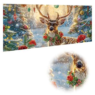 Imagem de Reofrey Kits de arte de diamante grande de forma especial DIY para adultos, kits de pintura de veados grandes diamantes para adultos, tela bordada de ponto cruz de strass para artesanato, decoração de
