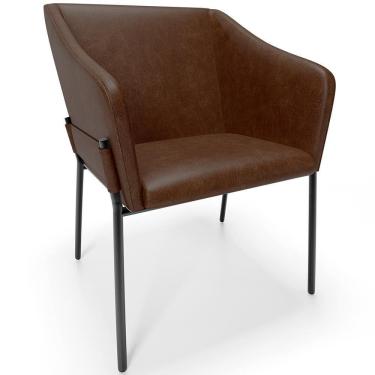 Imagem de Cadeira Para Sala De Jantar Estar Living Olívia L02 Couríssimo Marrom - Lyam Decor