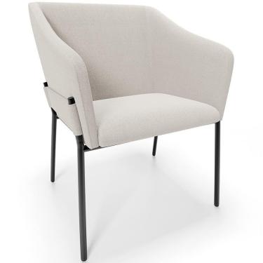 Imagem de Cadeira Para Sala De Jantar Estar Living Olívia L02 Bouclê Cru - Lyam Decor