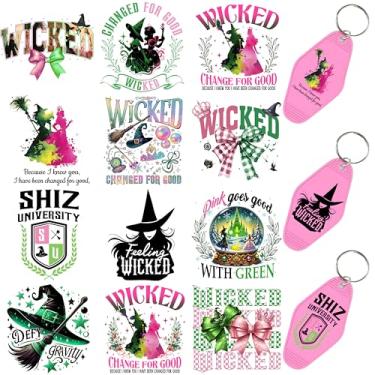 Imagem de 60 peças de papéis de transferência de chaveiro UV DTF - Decalques de vinil para chaves e etiquetas de bagagem, desenhos engraçados com revestimento resistente a arranhões, papéis de transferência