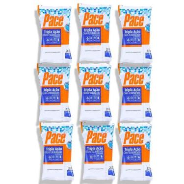 Imagem de kit 9 Pastilha de Cloro Pace Tripla Ação 200g HTH P/ Piscina