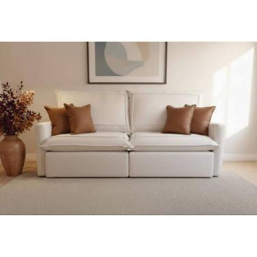 Imagem de Sofá Luxo Elegance com Almofadas Decorativas Retrátil e Reclinável Pillow de 30cm 2,50M