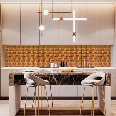 Imagem de Papel de Parede Lavavel para Cozinha Revestimento Fosco Pastilha Metál