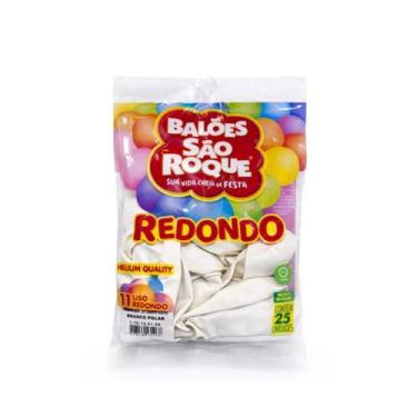 Imagem de Balão Liso Tam 11 Redondo 25 Un São Roque -, Branco