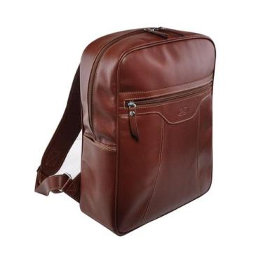 Imagem de Mochila ANCONA c Alça de Costas em Couro Galvani, Pinhão
