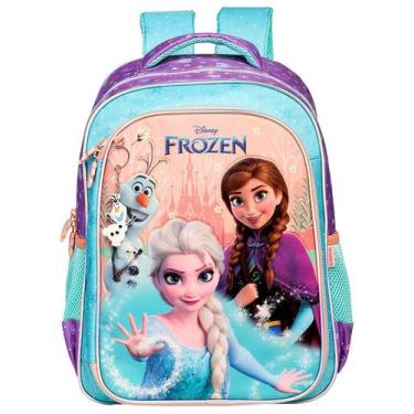 Imagem de Mochila Escolar Princesa Frozen Elsa e Anna 14762 Original - Disney