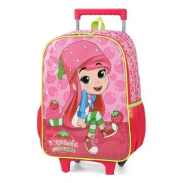 Imagem de Mochila Grande Rodinha Escolar Infantil Moranguinho Pink - Lucxel