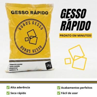 Imagem de Gesso Rápido Branco 1 Kg - Gypsum
