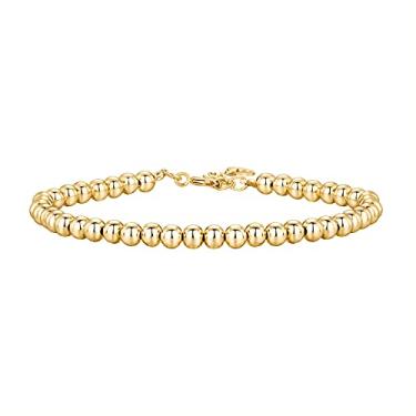 Imagem de PAVOI Pulseira feminina com corrente infinita banhada a ouro 14K com contas cubana de zircônia cúbica simulada | Pulseira de corrente ajustável, 8.5", Ouro amarelo, Sem pedras preciosas