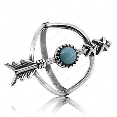 Imagem de Anel Arco E Flecha Turquesa/Ônix Boho Chic Prata 925