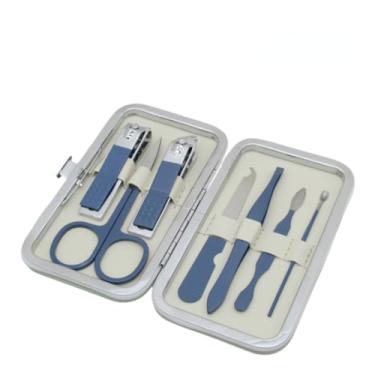 Imagem de Conjunto de ferramentas para cortar unhas, 18 peças de aço inoxidável, alicate de beleza para pedicure, conjunto de beleza, 7 peças azul
