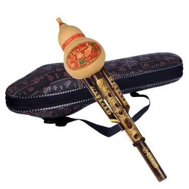 Imagem de Flauta de cucurbitácea de bambu Hulusi feita à mão chinesa instrumento musical étnico para iniciantes amantes da música (chave da bacia)