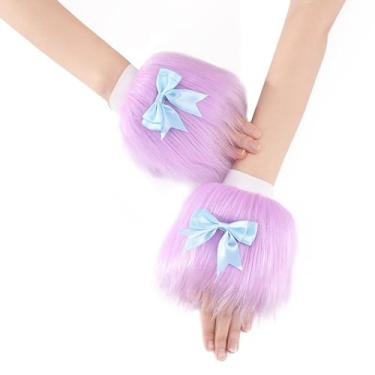Imagem de Meninas Luvas Pulso Quente Luvas Para O Dia Bruxas Dedos Luvas Pulso Quente Fita Arcos Para Adolescentes Pulso Quente