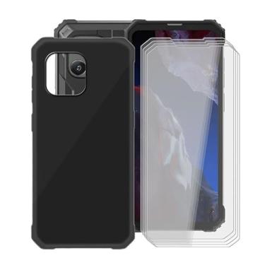 Imagem de YQINHHME Capa de telefone para Blackview BV8900 Pro (6,5 polegadas) + pacote com 4 películas protetoras de vidro temperado, silicone macio à prova de choque X antiarranhões capa fina de TPU para