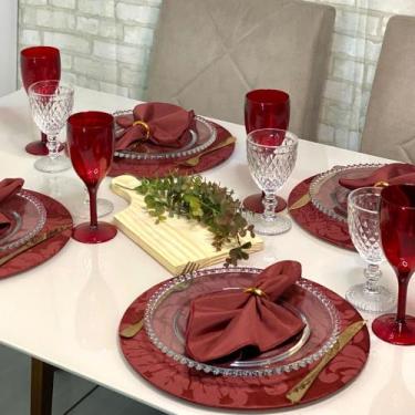 Imagem de Kit Mesa Posta Sousplat Completo Jacquard Promocional Oferta - MUMUDEC
