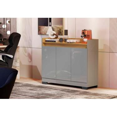 Imagem de Rack Aparador Buffet Cantinho Café Retrô 3 Portas Ryzen Novo Modelo La