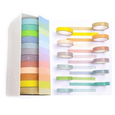 Imagem de Fita Adesiva Decorativa Washi tape tom pastel fina com 12 unidades - M
