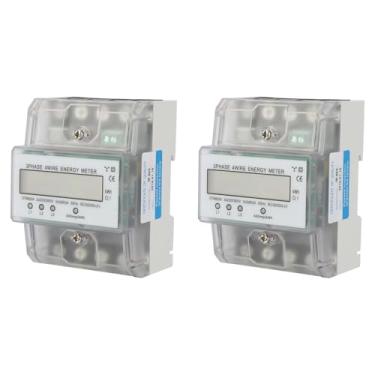 Imagem de 2 PCS Medidor de Energia Elétrica Digital de Consumo de Energia Medidor Trifásico 4P KWh Com LCD