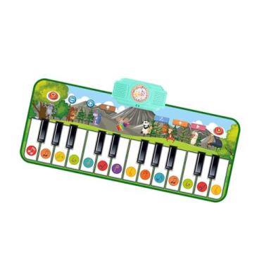 Imagem de oshhni Tapete de piano de chão para crianças pequenas, tapete de dança musical com 14 teclas, brinquedo educacional inicial, tapete de jogo de piano para, Animal