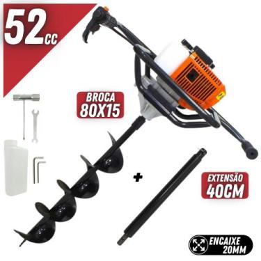 Imagem de KIT Perfurador de Solo Vulcan VPS520-S 2T 52CC 2,5CV com Broca 80x15cm