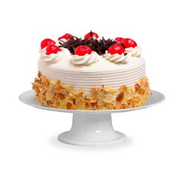 Imagem de Bandeja Para Bolo Salgados C/ Pedestal Cor Branca 32x9cm - TT