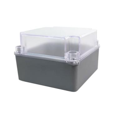 Imagem de Caixa de Passagem Prática 10x10x7cm Cinza Tampa Transparente Alta - O&