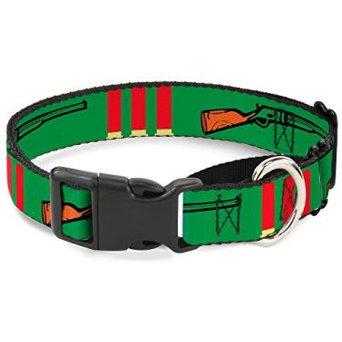 Imagem de Buckle-Down Coleira para cães espingarda e conchas verde martingale, 2,5 cm de largura - veste 38-66 cm pescoço - Grande