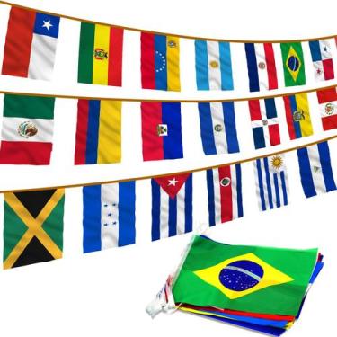 Imagem de Bandeiras de 23 Países da América Latina em Corda de 8m - Anley