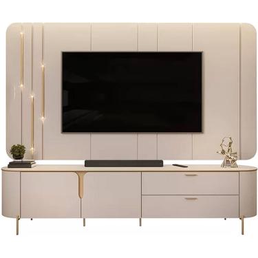 Imagem de Rack Celine com Painel Celine para TV até 75 Polegadas com LED 2 Portas 2 Gavetas dj Cor Off White