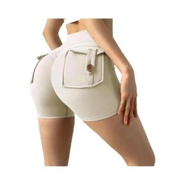 Imagem de Leggings de Treino Fitness Feminina - Cintura Alta com Bolsos e Efeito