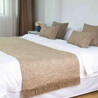 Imagem de Cachecol moderno para cama de hotel, cor sólida, decorativo, para os pés da cama, protetor de cama luxuoso, toalha de cama para cama queen, solteiro, king size - marrom | 68 x 210 cm para cama de 1,5