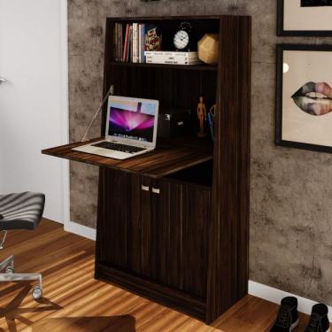Imagem de Armário Multiuso 1 Porta Basculante Tipo Mesa Tecno Mobili Nogal