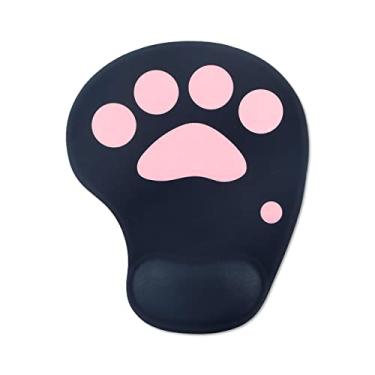 Imagem de Mouse pad de pata de gato, suporte de pulso fofo 3D com enchimento de gel, tapete de mouse pequeno para jogo ergonômico com superfície confortável e base antiderrapante para presente de escritório (23