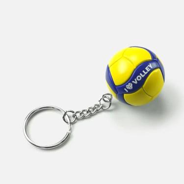 Imagem de Chaveiro Bola de Vôlei Mikasa Modelo V200W - Amarelo e Azul