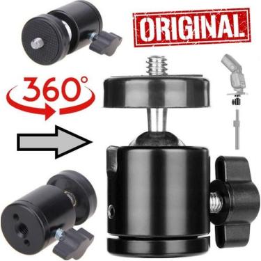 Imagem de Adaptador Ballhead Tripe Ring Light Pedestal Rosca 1/4 Giro 360º Sapat
