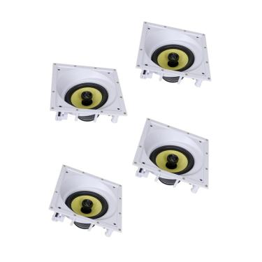 Imagem de Kit 4 Caixas De Som Acústicas Quadradas Anguladas de Embutir Arandela JBL CI Plus 6SA 160w Rms - Branca