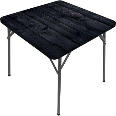 Imagem de Capa de mesa de madeira ajustada, estampa de textura de prancha de madeira, toalha de mesa impermeável interna/externa, sala de jantar de pátio e cozinha, serve para mesa de 107 x 152 cm