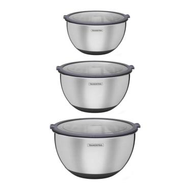 Imagem de Kit 03 Potes Cucina em Aço Inox Tramontina