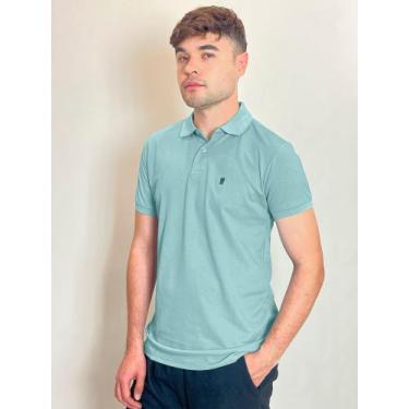 Imagem de Polo Básica Masculina Com Botões Polo Wear Azul Médio, Azul médio, GG