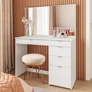 Imagem de Penteadeira 5 Gavetas 1 Divisor Linden Branco - Politorno