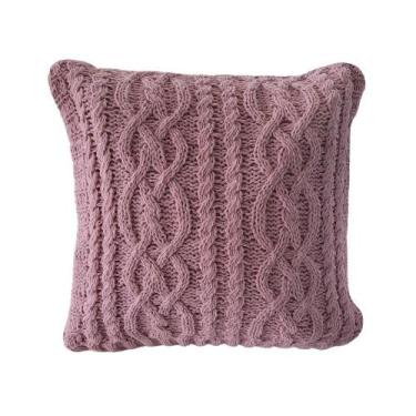 Imagem de Capa para Almofada Tricot Chenile 45x45cm Rosa Rozac