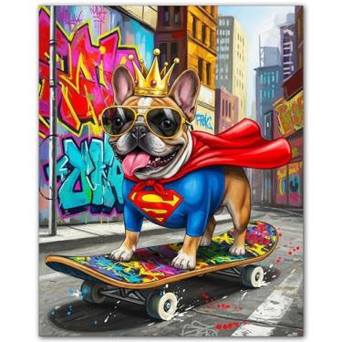 Imagem de ZUKIY Skate Life of Street King - Pôster de grafite motivacional para decoração de parede de quarto de meninos - Arte legal de skate para quarto de adolescente escritório em casa academia - 20 x 25
