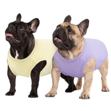 Imagem de Kuoser Pacote com 2 camisetas para cães FPS 50+ proteção solar UV, leves de secagem rápida para cães pequenos, médios e grandes, colete respirável para animais de estimação, roupas para ambientes