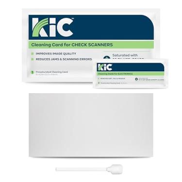 Imagem de KICTeam - Kit de limpeza para máquinas de scanner de verificação (25 cartões de limpeza e 6 cotonetes de limpeza) - Inclui 25 limpezas semanais