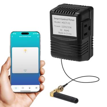 Imagem de Zuomeng Temporizador de soquete inteligente WiFi para iluminação de paisagem de baixa tensão, controle de aplicativo e voz com Alexa/Google, 4 modos inteligentes, Wi-Fi de 2,4 GHz, fácil de instalar